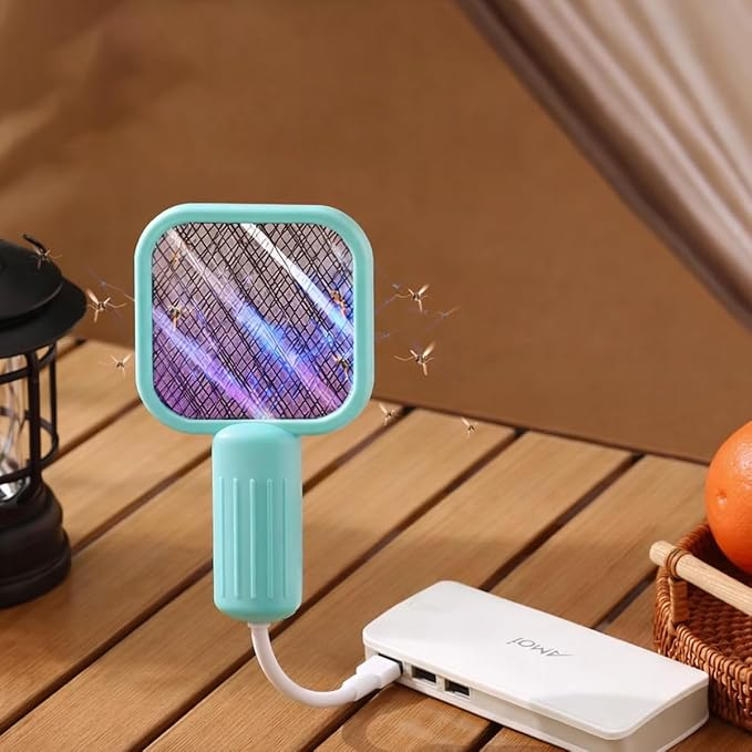 Rechargeable USB Mosquito Racket with LED Light for Home Travel