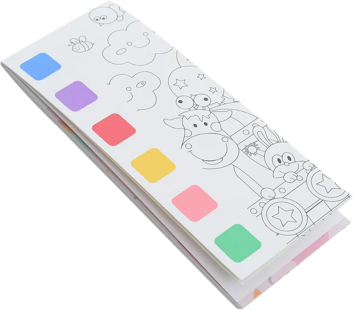 Magical Watercolor Coloring Book of 12 Pages with Paint Brush