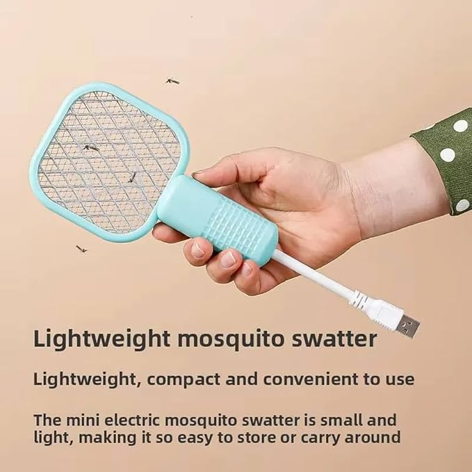 Rechargeable USB Mosquito Racket with LED Light for Home Travel