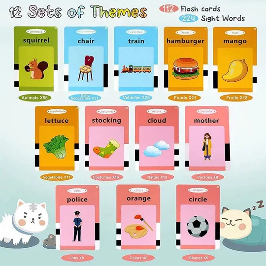 Talking Flash Card Educational Game Set for Preschool Kids